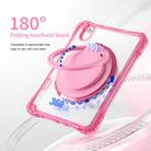 For iPad mini 2024 / mini 6 Rotation Ring Handle TPU Hybrid Clear PC Tablet Case(Red Rose) - 3