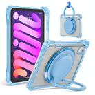 For iPad mini 2024 / mini 6 Rotation Ring Handle TPU Hybrid Clear PC Tablet Case(Light Blue) - 2