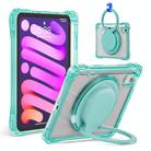 For iPad mini 2024 / mini 6 Rotation Ring Handle TPU Hybrid Clear PC Tablet Case(Light Green) - 2