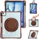 For iPad Air 13 2024 / 2025 Rotation Ring Handle TPU Hybrid Clear PC Tablet Case(Chocolate) - 2
