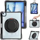 For iPad Air 11 2025 / 2024 / Pro 11 2022 Rotation Ring Handle TPU Hybrid Clear PC Tablet Case(Black) - 2