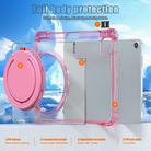 For iPad Air 11 2025 / 2024 / Pro 11 2022 Rotation Ring Handle TPU Hybrid Clear PC Tablet Case(Red Rose) - 3