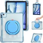 For iPad Air 11 2025 / 2024 / Pro 11 2022 Rotation Ring Handle TPU Hybrid Clear PC Tablet Case(Light Blue) - 2