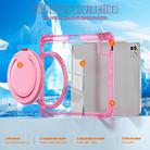 For iPad Pro 11 2024 Rotation Ring Handle TPU Hybrid Clear PC Tablet Case(Red Rose) - 3