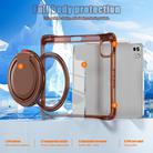 For iPad Pro 11 2024 Rotation Ring Handle TPU Hybrid Clear PC Tablet Case(Chocolate) - 3