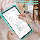 For iPad 2025 / 2022 Rotation Ring Handle TPU Hybrid Clear PC Tablet Case(Light Green) - 3