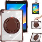 For iPad 10.2 2021 / 2020 / 2019 Rotation Ring Handle TPU Hybrid Clear PC Tablet Case(Chocolate) - 2