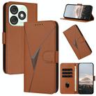 For Itel A50 Triangle Pattern Buckle Clasp Leather Phone Case(Brown) - 1