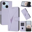 For Itel A50C Triangle Pattern Buckle Clasp Leather Phone Case(Light Purple) - 1