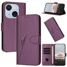 For Itel A50C Triangle Pattern Buckle Clasp Leather Phone Case(Dark Purple) - 1
