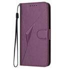 For Itel A50C Triangle Pattern Buckle Clasp Leather Phone Case(Dark Purple) - 2