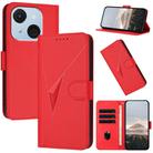 For Itel A50C Triangle Pattern Buckle Clasp Leather Phone Case(Red) - 1