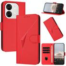 For Itel A80 Triangle Pattern Buckle Clasp Leather Phone Case(Red) - 1