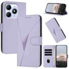 For Itel A90 Triangle Pattern Buckle Clasp Leather Phone Case(Light Purple) - 1