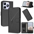 For Itel A90 Triangle Pattern Buckle Clasp Leather Phone Case(Black) - 1