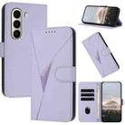 For Itel A95 Triangle Pattern Buckle Clasp Leather Phone Case(Light Purple) - 1