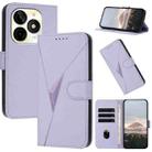 For Itel P65C Triangle Pattern Buckle Clasp Leather Phone Case(Light Purple) - 1