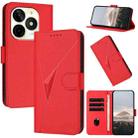 For Itel P65C Triangle Pattern Buckle Clasp Leather Phone Case(Red) - 1
