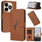 For Itel P65C Triangle Pattern Buckle Clasp Leather Phone Case(Brown) - 1