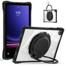 For Samsung Galaxy Tab A9+ Rotation Ring Handle TPU Hybrid Clear PC Tablet Case(Black) - 2
