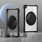 For Samsung Galaxy Tab A9+ Rotation Ring Handle TPU Hybrid Clear PC Tablet Case(Black) - 3