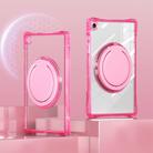 For Samsung Galaxy Tab A9+ Rotation Ring Handle TPU Hybrid Clear PC Tablet Case(Red Rose) - 3