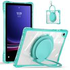 For Samsung Galaxy Tab A9+ Rotation Ring Handle TPU Hybrid Clear PC Tablet Case(Light Green) - 2