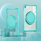 For Samsung Galaxy Tab A9+ Rotation Ring Handle TPU Hybrid Clear PC Tablet Case(Light Green) - 3