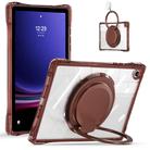 For Samsung Galaxy Tab A9+ Rotation Ring Handle TPU Hybrid Clear PC Tablet Case(Chocolate) - 2