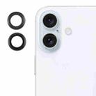For iPhone 16 / 16 Plus Back Camera Cover 9H Tempered Glass Lens Film(Black) - 1
