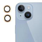 For iPhone 15 Plus / 15 / 14 Plus / 14 Back Camera Cover 9H Tempered Glass Lens Film(Gold) - 1