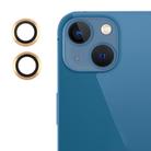 For iPhone 13 / 13 mini Back Camera Cover 9H Tempered Glass Lens Film(Gold) - 1