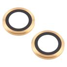 For iPhone 13 / 13 mini Back Camera Cover 9H Tempered Glass Lens Film(Gold) - 2