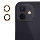 For iPhone 12 Back Camera Cover 9H Tempered Glass Lens Film(Gold) - 1