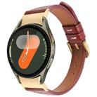 For Samsung Galaxy Watch  7 Metal Connector Heart-Shaped Embossed Leather Quick Release Watch Band(Wine Red) - 1