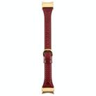 For Samsung Galaxy Watch  7 Metal Connector Heart-Shaped Embossed Leather Quick Release Watch Band(Wine Red) - 2