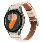 For Samsung Galaxy Watch  7 Metal Connector Heart-Shaped Embossed Leather Quick Release Watch Band(Apricot) - 1
