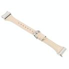 For Samsung Galaxy Watch  7 Metal Connector Heart-Shaped Embossed Leather Quick Release Watch Band(Apricot) - 3