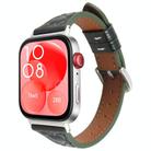 For Huawei Watch Fit 3 Metal Connector Heart-Shaped Embossed Leather Watch Band(Forest Green) - 1