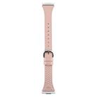 For Huawei Watch Fit 3 Metal Connector Heart-Shaped Embossed Leather Watch Band(Pink) - 2