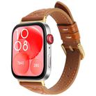 For Huawei Watch Fit 2 Metal Connector Heart-Shaped Embossed Leather Watch Band(Brown) - 1