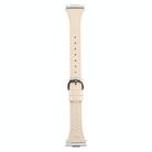 For Huawei Watch Fit 2 Metal Connector Heart-Shaped Embossed Leather Watch Band(Apricot) - 2