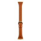 For Huawei Watch Fit Metal Connector Heart-Shaped Embossed Leather Watch Band(Brown) - 2