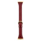 For Huawei Watch Fit Metal Connector Heart-Shaped Embossed Leather Watch Band(Wine Red) - 2