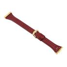 For Huawei Watch Fit Metal Connector Heart-Shaped Embossed Leather Watch Band(Wine Red) - 3