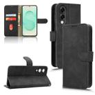For Samsung Galaxy S25 Edge 5G Skin Feel Magnetic Flip Leather Phone Case(Black) - 1