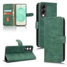 For Samsung Galaxy S25 Edge 5G Skin Feel Magnetic Flip Leather Phone Case(Green) - 1