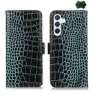 For Samsung Galaxy S25 FE 5G Crocodile Top Layer Cowhide Leather Phone Case(Green) - 1
