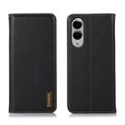For Samsung Galaxy S25 Edge 5G KHAZNEH Nappa Top Layer Cowhide Leather Phone Case(Black) - 1