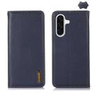 For Samsung Galaxy S25 FE 5G KHAZNEH Nappa Top Layer Cowhide Leather Phone Case(Blue) - 1